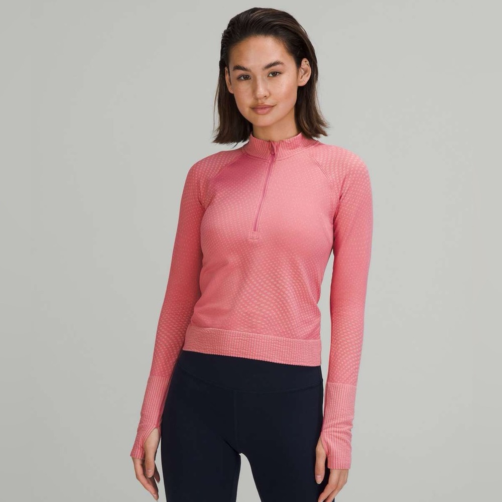 lululemon rest less cropped half-zip size 12